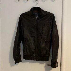 Zara Man Faux Leather Dark Brown Jacket